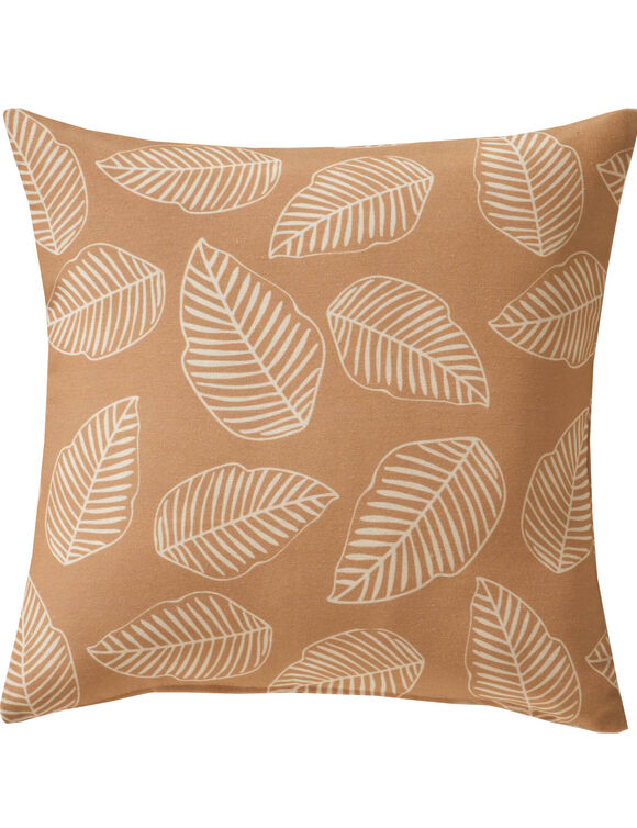Housse de coussin imprimé petites feuilles - lot de 2 (ocre) Housse de coussin imprimé petites feuilles - lot de 2 (ocre)
